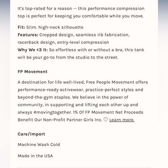 FP Movement by Free People Happiness Runs Crop Tank M/L NWOT Navy - Picture 6 of 8